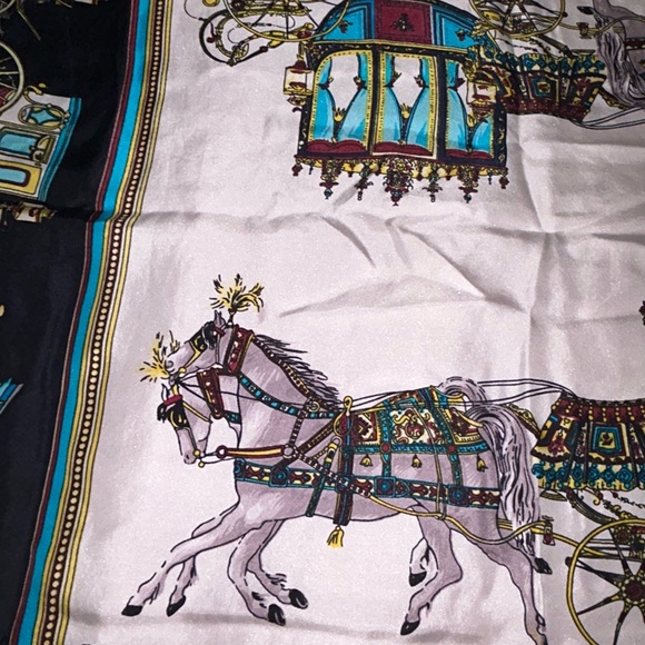 Hermès La Perriere Carré 90 Scarf 100% Silk Made In France - Picture 4 of 5